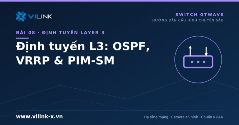 Định tuyến Layer 3 trên switch GTWave: SVI, Static, OSPF, VRRP, PIM-SM
